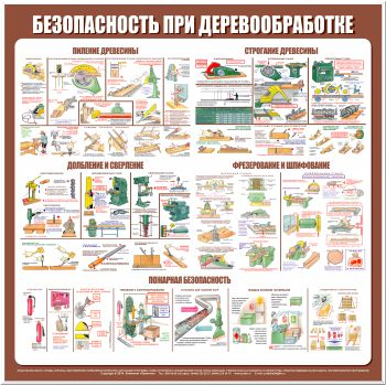 С27 Стенд безопасность труда при деревообработке (1000х1000 мм, пластик ПВХ 3 мм, алюминиевый багет золотого цвета) - Стенды - Тематические стенды - Магазин охраны труда ohranatruda-shop.ru