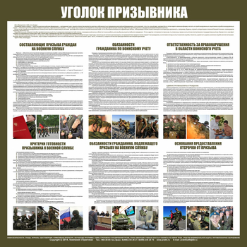 С118 Стенд Уголок призывника (1000х1000мм, Пластик 3 мм, алюминиевый багет)  - Стенды - Стенды по гражданской обороне и чрезвычайным ситуациям - Магазин охраны труда ohranatruda-shop.ru